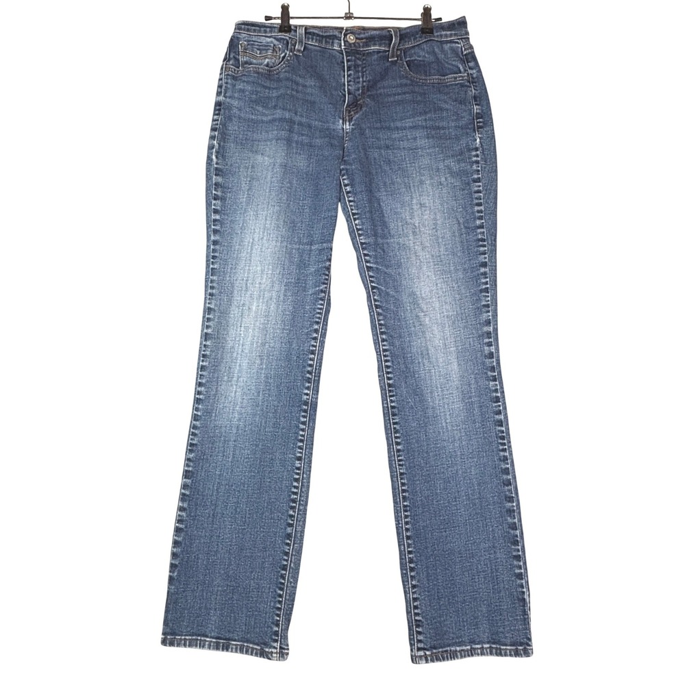 Levis 505 Straight Leg Jeans Womens 10M Medium Wash Blue Denim Stretch 5-Pocket
